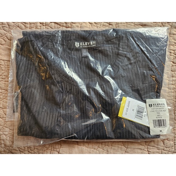 NWT ELEVEN By Venus Williams Love to Love Rib Tee "Black", Size Medium, MSRP $58 - Picture 6 of 6